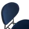 Chaise 42x51x78 cm Métal Noir ABS Noir Velours Bleu