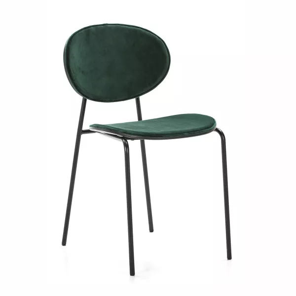 Chaise 42x51x78 cm Métal Noir ABS Noir Velours Vert