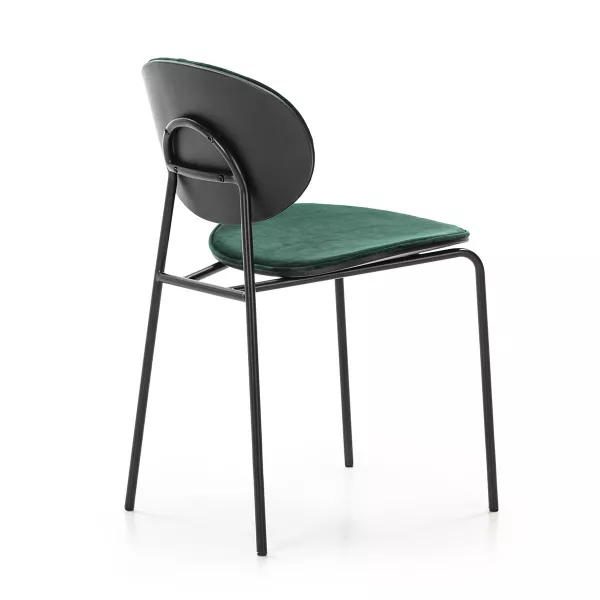 Chaise 42x51x78 cm Métal Noir ABS Noir Velours Vert