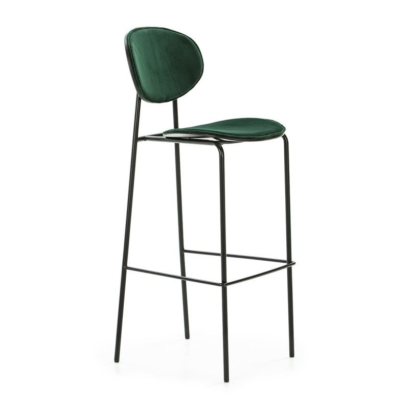 Sgabello Da Bar 42X51X107 Cm Metallo Nero Abs Nero Velluto Verde associarsi a Sgabello Da Bar Design Sedia Da Bar Per Sala Da Pr