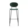 Tabouret de bar 42x51x107 cm Métal Noir ABS Noir Velours Vert à associer à Tabouret De Bar Chaise De Bar Industrielles En Métal 