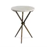 Table d'appoint, bout de canapé,bout de canapé 40x40x58 cm Métal Doré Marbre Blanc