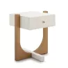 Bedside Table 51X45X61 Wood White Metal Golden to associate with Scandinavian Beds Headboard Bedside Valet Bed With Pure Design