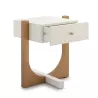 Bedside Table 51X45X61 Wood White Metal Golden to associate with Beds Vintage Headboard Bedside Valet for a Retro Touch