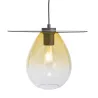 Lampe suspendue 34x33x31 Métal Noir Verre Ambre