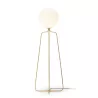 Lampadaire 51x37x170 Métal Doré Verre Blanc