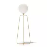 Lampadaire 51x37x170 Métal Doré Verre Blanc