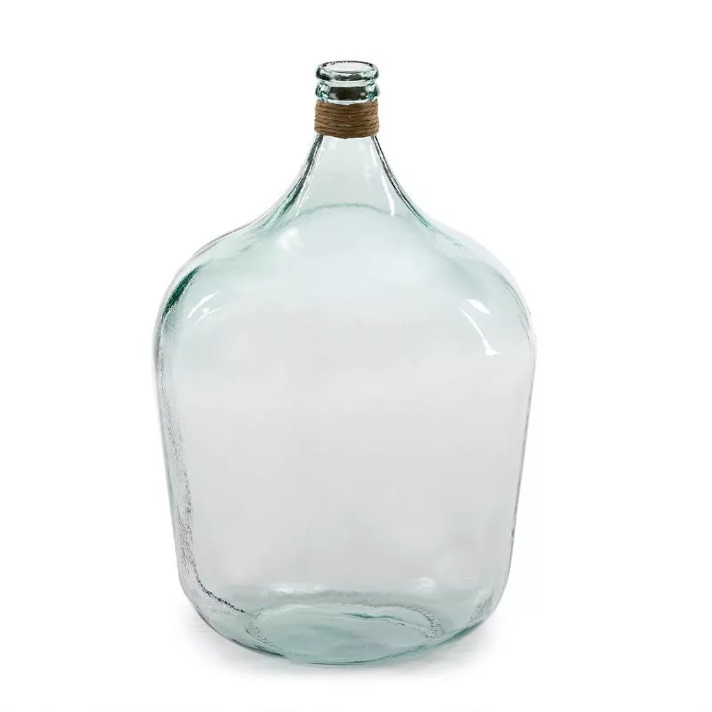 Vase 37x37x55 Verre Transparent Jonc Naturel