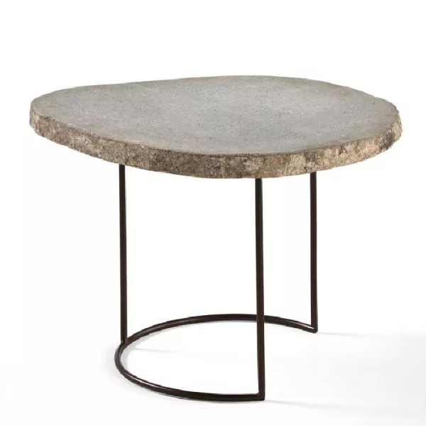 Table d'appoint, bout de canapé, bout de canapé 50x37 aprox. Métal Pierre Gris