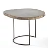 Table d'appoint, bout de canapé, bout de canapé 50x37 aprox. Métal Pierre Gris