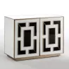 Buffet 2 portes 98x45x74 Verre Blanc Noir