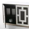 Buffet 2 portes 98x45x74 Verre Blanc Noir