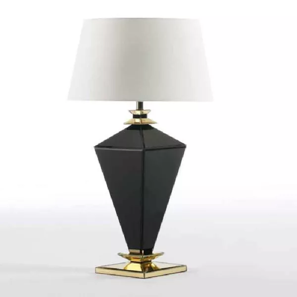 Lampe de Table sans abat-jour 23x23x62 Verre Noir Or