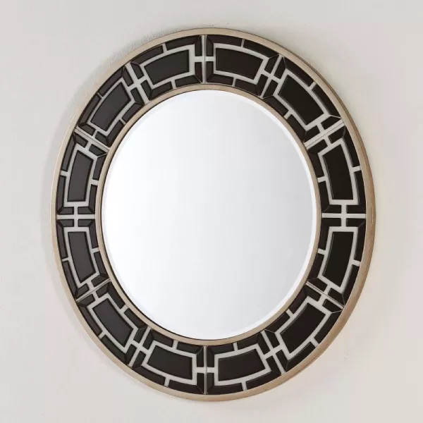 Miroir 110x2x110 Verre Noir et Blanc