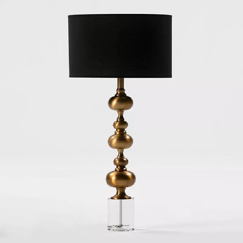 Lampe de Table sans abat-jour 12x65 Verre Métal Doré