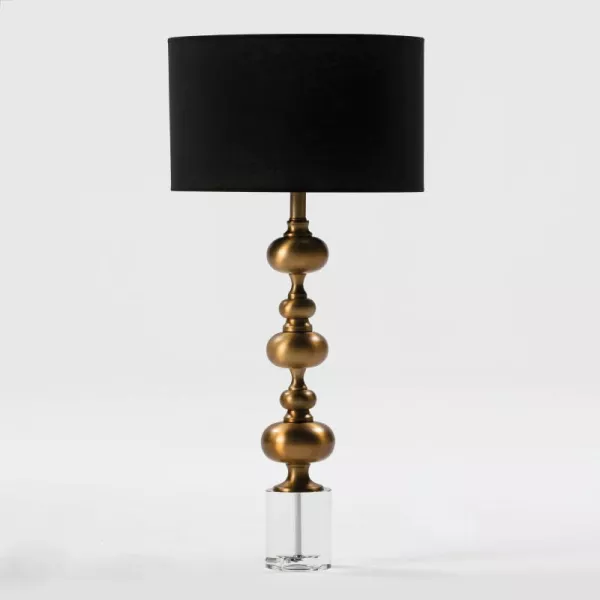 Lampe de Table sans abat-jour 12x65 Verre Métal Doré