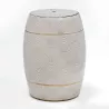 Tabouret bas 32x43 Céramique Blanc Doré