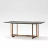 Dining Room Table 190X100X75 Glass Smoked Metal Golden to associate with Comfortable Dining Table For Office