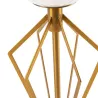 Lampe de Table 23x23x68 Verre Blanc Marbre Blanc Métal Doré