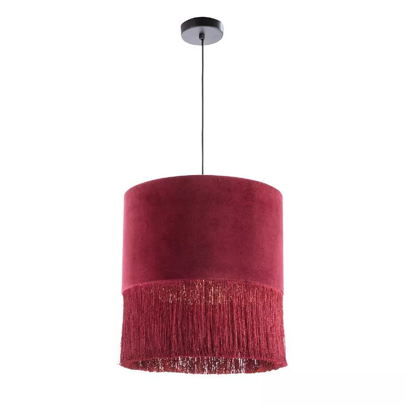 Lampe suspendue avec abat-jour 40x40x43 Velours Rouge