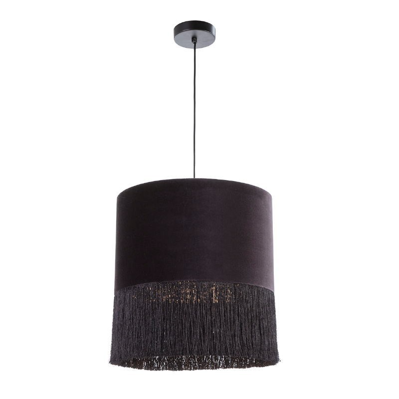 Lampe suspendue avec abat-jour 40x40x43 Velours Noir