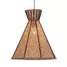 Lampe suspendue 42x42x43 Métal Noir Rotin Naturel