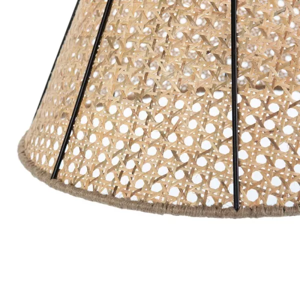 Lampe suspendue 42x42x43 Métal Noir Rotin Naturel