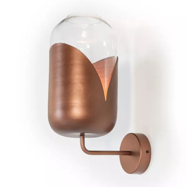 Wall Lamp 19X28X42 Glass Metal Colour Copper to associate with Scandinavian Wall Lamp With a Clean Design