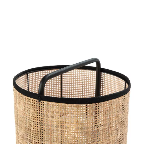 Standard Lamp 33X33X134 Metal Black Rattan Natural to associate with Scandinavian Floor Lamps With a Clean Design