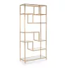 Shelf 91X38X203 Glass Metal Golden to associate with Comfortable Shelves For Office