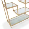 Shelf 91X38X203 Glass Metal Golden to associate with Contemporary Leather Shelves