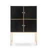 Bar 100x50x151 Bois Noir Métal Doré