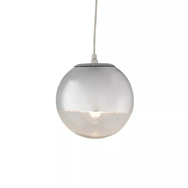 Lampe suspendue 20x20x20 Verre Métal Argent