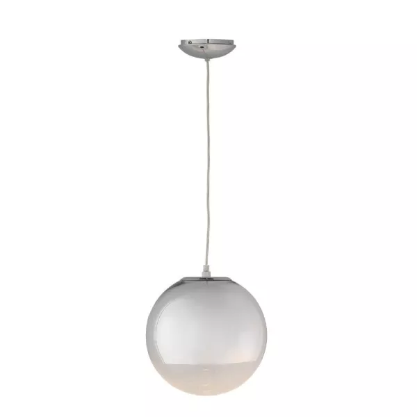 Lampe suspendue 25x25x25 Verre Métal Argent