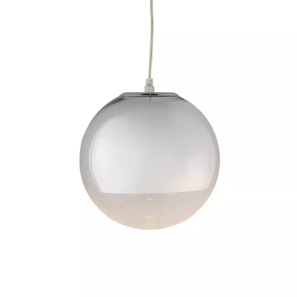 Lampe suspendue 25x25x25 Verre Métal Argent