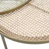 Set 2 Side Table 49X49X67 Glass Rattan Metal Golden to associate with Rattan Coffee Tables For A Natural Style