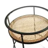 Hilfstisch 55X55X62 Glas/Rattan/Metall Schwarz mit assoziieren Vintage-Couchtische für einen Retro-Touch