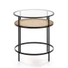 Side Table 55X55X62 Glass Rattan Metal Black to associate with Comfortable Coffee Tables For Office