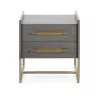 Bedside Table 2 Drawers 50X45X54 Wood Grey Metal Golden Model 2 to associate with Beds Headboard Bedside Valet Rattan For A Natu