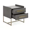 Bedside Table 2 Drawers 50X45X54 Wood Grey Metal Golden Model 2 to associate with Scandinavian Beds Headboard Bedside Valet Bed 