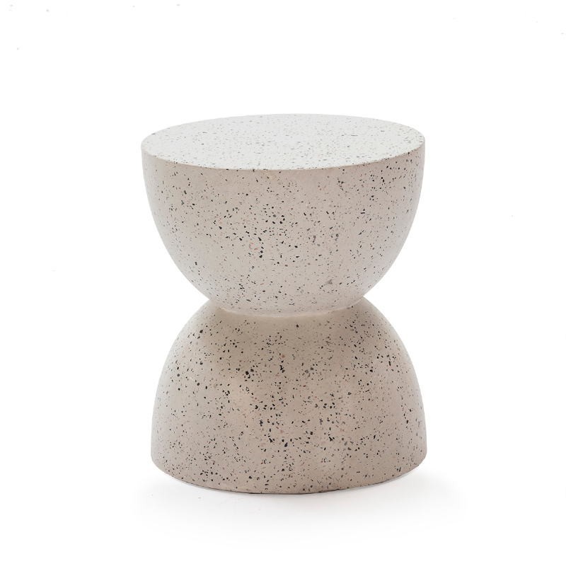 Tabouret bas 40x40x46 Terrazzo Blanc