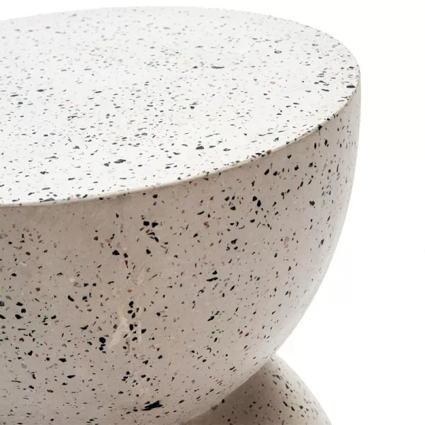 Tabouret bas 40x40x46 Terrazzo Blanc