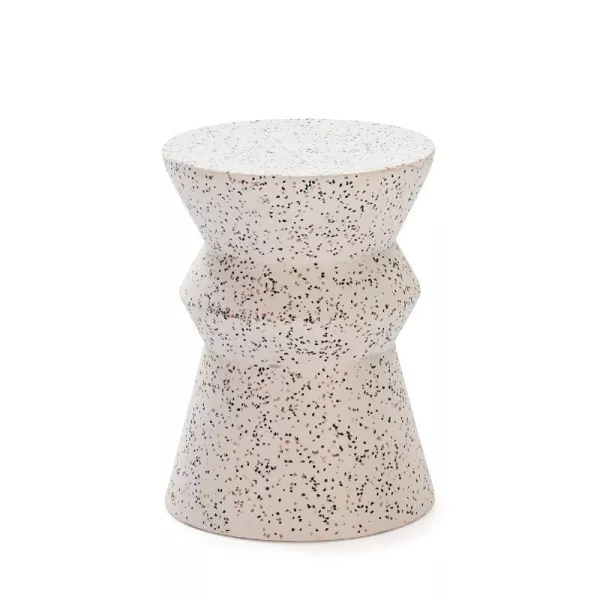 Tabouret bas 35x35x46 Époxi Terrazzo Blanc