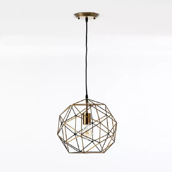 Hanging Lamp With Lampshade 32X30 Metal Golden to associate with Practical and Robust Folding Hanging Lamps