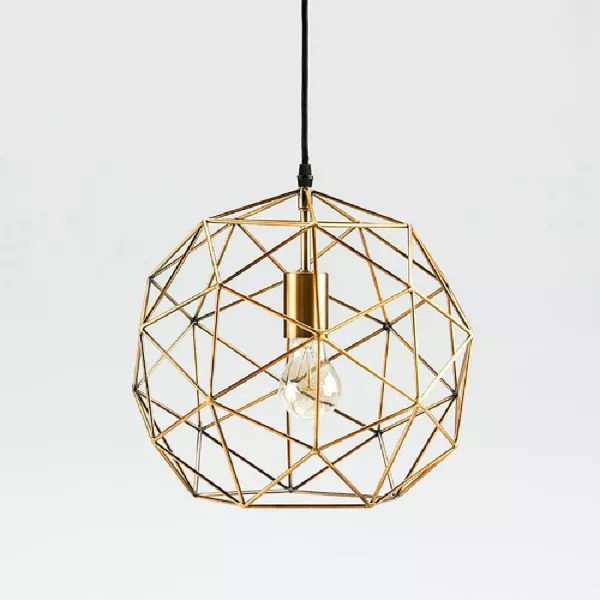 Hanging Lamp With Lampshade 32X30 Metal Golden to associate with Rattan Hanging Lamps For A Natural Style