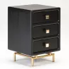 Bedside Table 3 Drawers 42X40X60 Metal Golden Wood Black to associate with Beds Headboard Bedside Valet Comfortable For Office