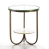 Side Table 51X51X61 Glass Metal Golden Marble White to associate with Coffee Tables With Armrests For More Comfort