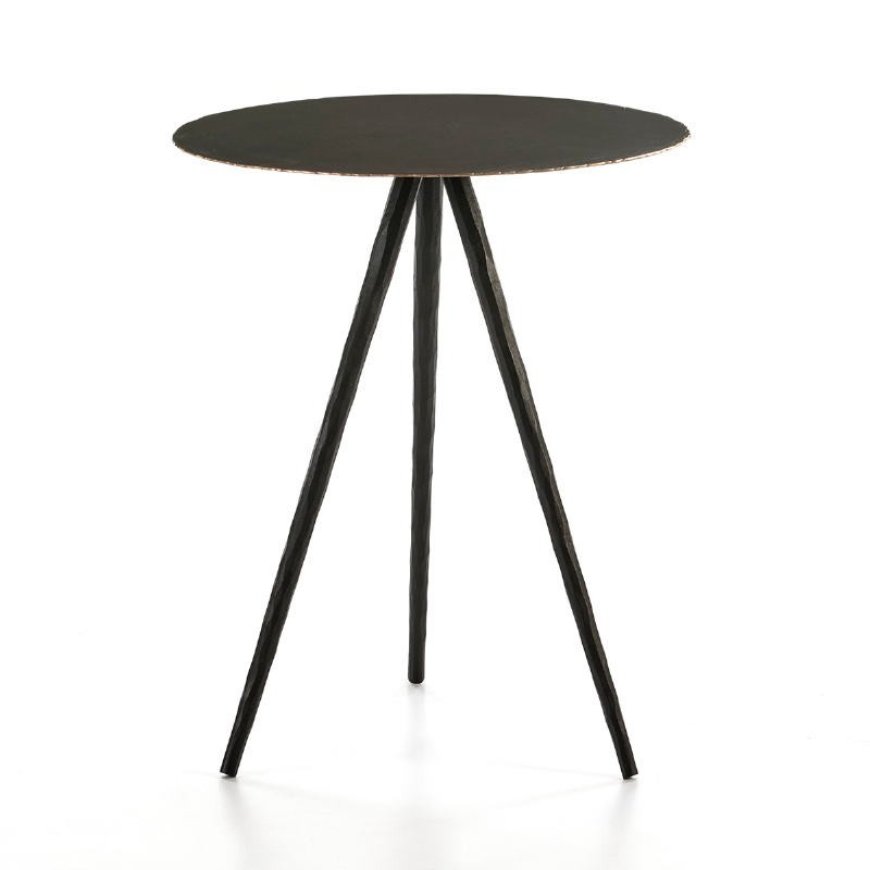 Table d'appoint, bout de canapé 46x46x57 Métal Noir à associer à Tables Basses De Jardin Résistantes Aux Intempéries