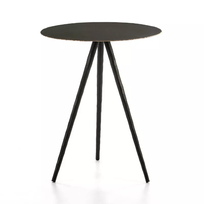 Table d'appoint, bout de canapé 46x46x57 Métal Noir à associer à Tables Basses De Jardin Résistantes Aux Intempéries