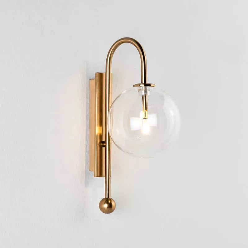 Wall Lamp 15X21X37 Glass Metal Golden to associate with High Quality Solid Wood Wall Lamp